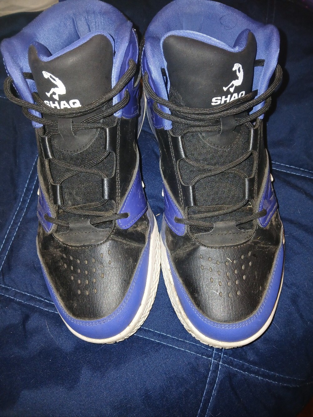 SHAQ Black & Royal Blue High-Top Sneakers